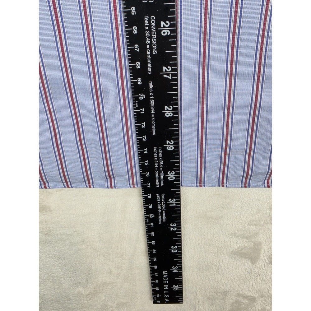 Brooks Brothers Luxury Shirt Collection Thomas Mason Mens 16 32 Blue Red Striped - Picture 6 of 6